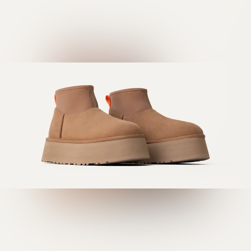 UGG Tan Platform Ankle Booties